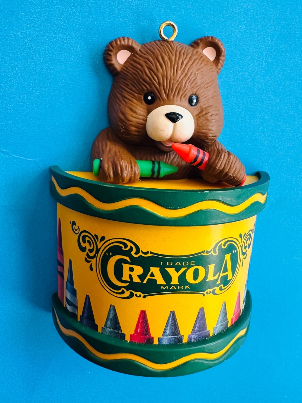 CHRISTMAS VINTAGE 1992 CRAYOLA TEDDY BEAR ORNAMENT